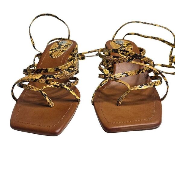 Jessica Simpson Ivelle Block Heeled Strappy Sandal Yellow Size 9.5 - Picture 4 of 10